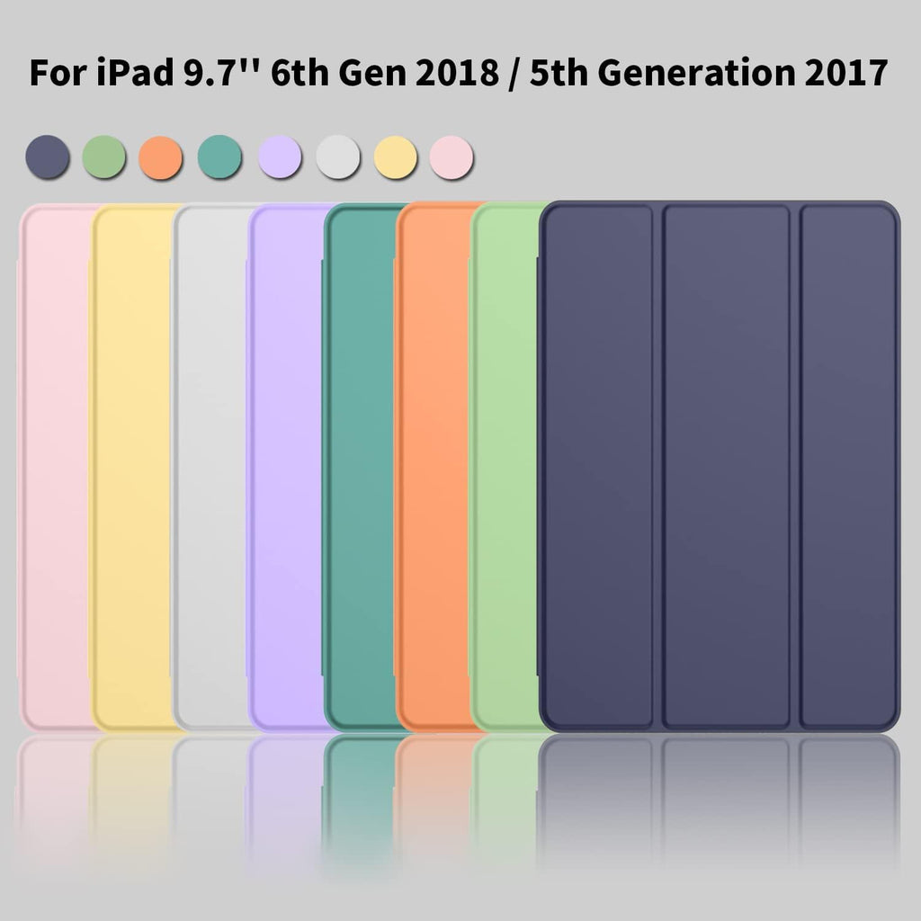Printme Case for iPad 9th/8th/7th Generation 10.2 inch, Slim Lightweight Trifold Stand Smart Case with Pencil Holder, Auto Sleep/Wake Soft TPU Back Cover for iPad 10.2 2021/2020/2019 (Black)