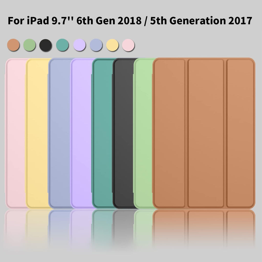 Printme Case for iPad 9th/8th/7th Generation 10.2 inch, Slim Lightweight Trifold Stand Smart Case with Pencil Holder, Auto Sleep/Wake Soft TPU Back Cover for iPad 10.2 2021/2020/2019 (Black)