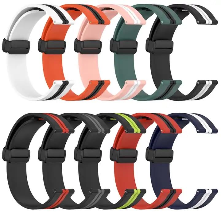 Printme 22mm Dual Color Sports Smartwatch Band, Belt, Straps, Compatible for Samsung Watch, Noise Colorfit, Boat, FIreboltt, Amazefit GT, [Universal Compatibility]