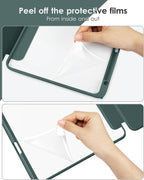 Transparent Case for iPad 10th Gen 10.9 Inch 2022 / iPad 11th Gen 11 A16 Inch 2025 | Clear Hard Back + Shockproof TPU Frame | Built-in Pencil Holder | Auto Sleep Wake Smart Flip Tablet Cover (Green)