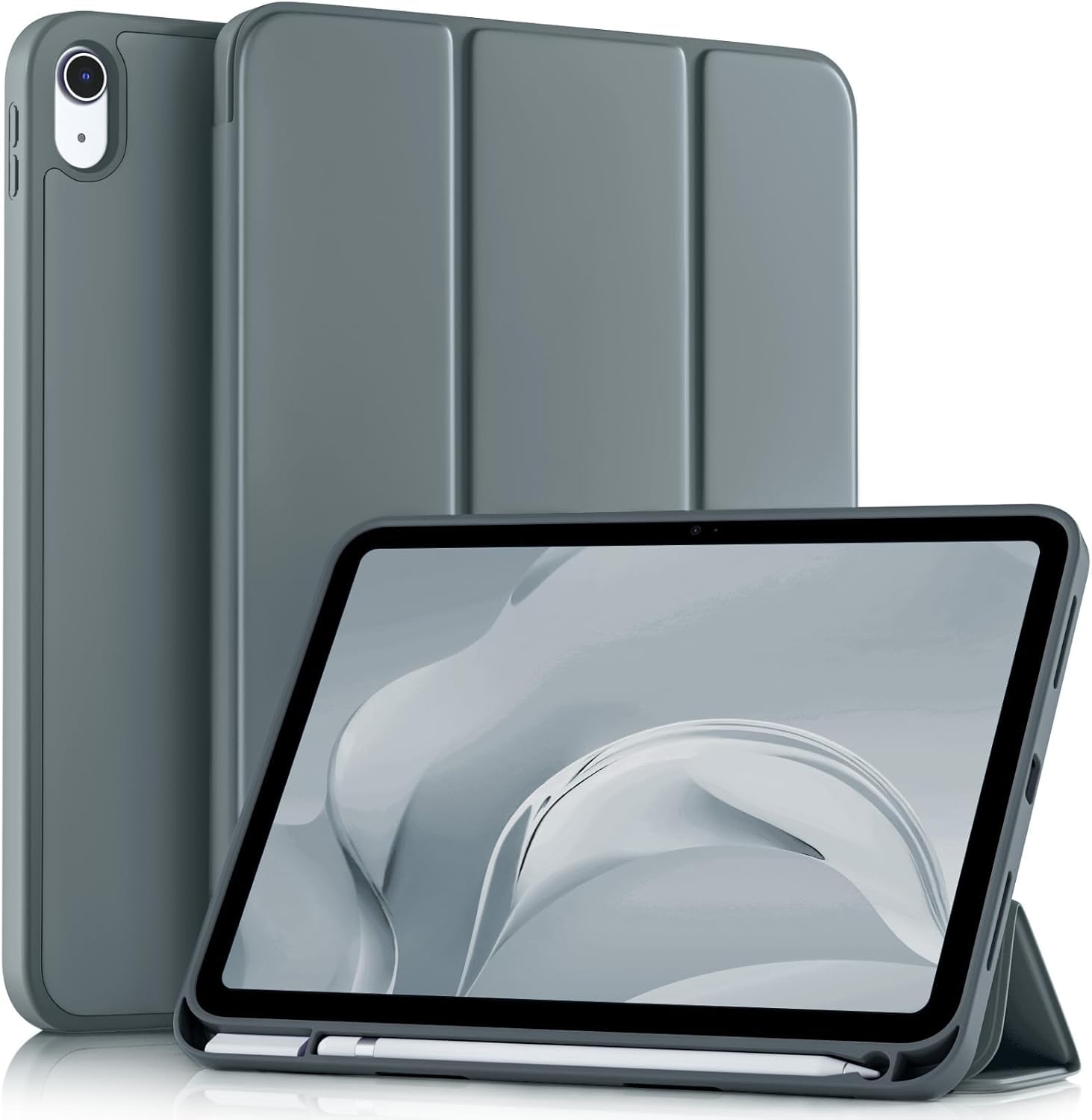 Printme Compatible with iPad (A16) 11th Generation Case 11 Inch 2025, for iPad 10th Generation Case 10.9 Inch 2022 with Pencil Holder, Slim Trifold Stand Protective Cover with Soft TPU Back (Black)
