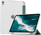 Printme Clear Case for iPad 11-Inch A16 11th Gen / 10.9" 10th Gen – Transparent TPU Back Cover with Pencil Holder, Slim Folio Trifold Stand, Auto Sleep/Wake Protective Case (2025/2022) (Black)