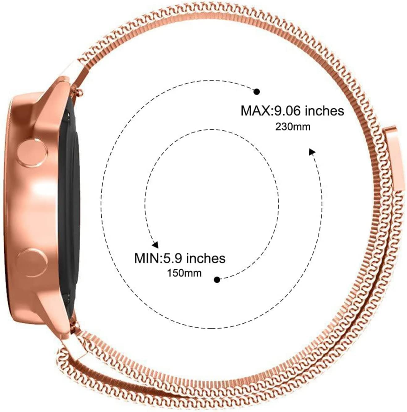 Printme 22 MM Strap, Compatible with Galaxy Watch 3 45mm/Samsung Galaxy Watch 46mm/Gear S3 Frontier/Classic Band, 22mm Stainless Steel, Metal Strap for Galaxy Watch 46mm Smartwatch