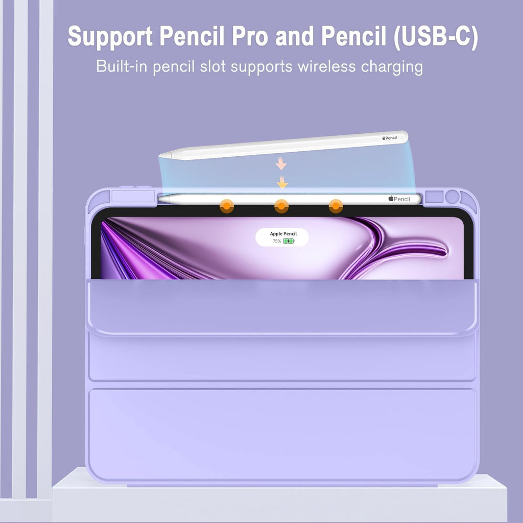 Printme for iPad Air 13 Inch Case M3 (2025), M2 (2024), iPad Pro 12.9 (2022/2021, 6th/5th/4th Gen), Trifold Stand Case, Supports Pencil, Touch ID and Auto Wake/Sleep (Dark Blue)