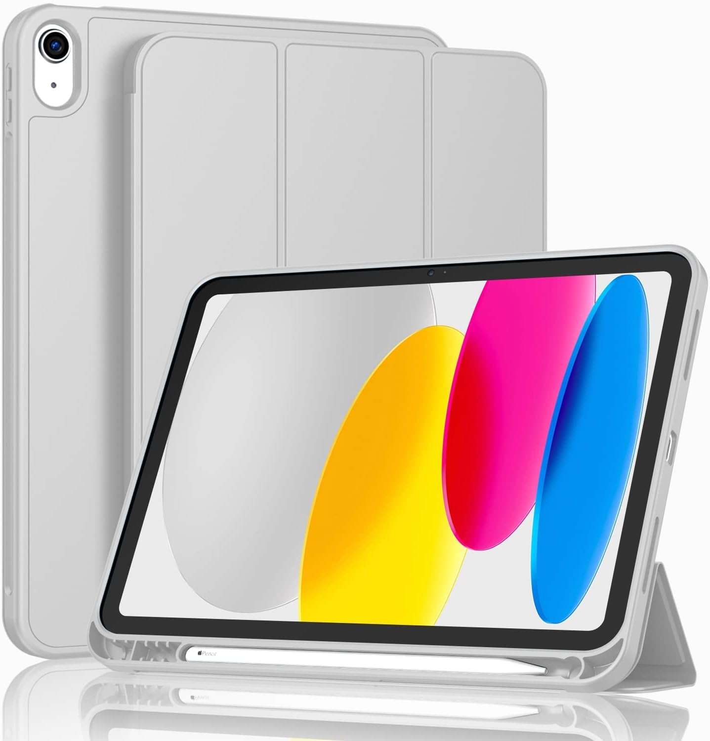Printme Compatible with iPad (A16) 11th Generation Case 11 Inch 2025, for iPad 10th Generation Case 10.9 Inch 2022 with Pencil Holder, Slim Trifold Stand Protective Cover with Soft TPU Back (Black)