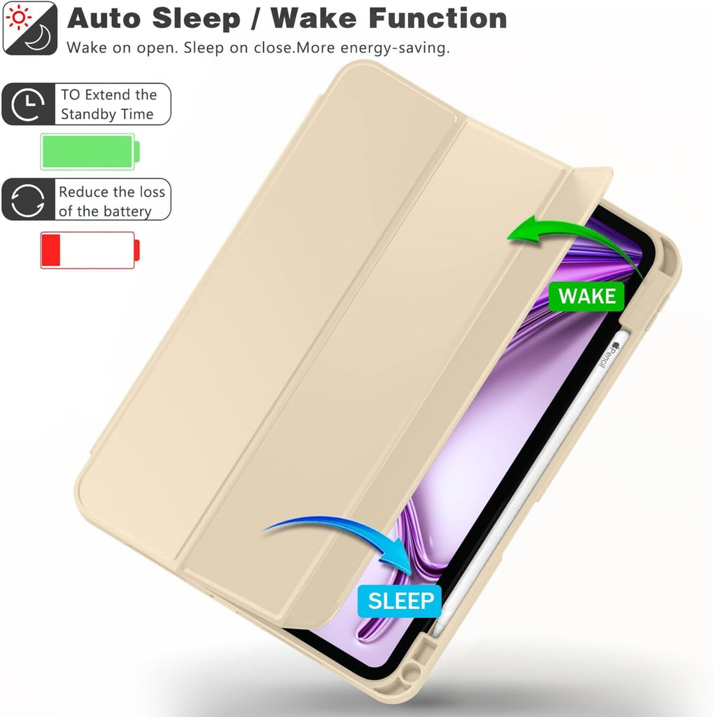 Printme for iPad Air 13 Inch Case M3 (2025), M2 (2024), iPad Pro 12.9 (2022/2021, 6th/5th/4th Gen), Trifold Stand Case, Supports Pencil, Touch ID and Auto Wake/Sleep (Dark Blue)