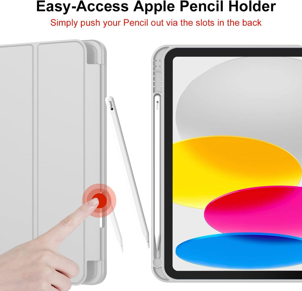 Printme Compatible with iPad (A16) 11th Generation Case 11 Inch 2025, for iPad 10th Generation Case 10.9 Inch 2022 with Pencil Holder, Slim Trifold Stand Protective Cover with Soft TPU Back (Black)