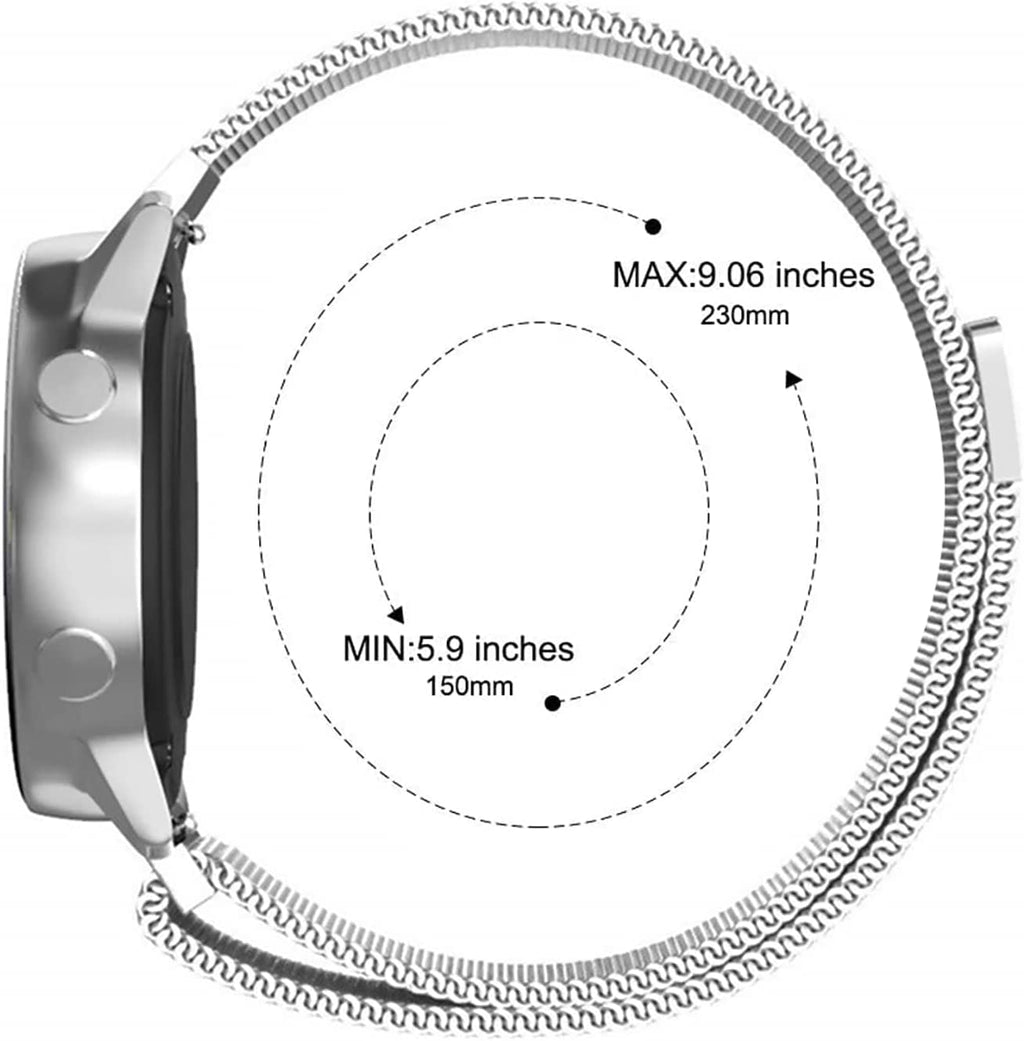 Printme 22 MM Strap, Compatible with Galaxy Watch 3 45mm/Samsung Galaxy Watch 46mm/Gear S3 Frontier/Classic Band, 22mm Stainless Steel, Metal Strap for Galaxy Watch 46mm Smartwatch