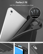 Printme Compatible with iPad (A16) 11th Generation Case 11 Inch 2025, for iPad 10th Generation Case 10.9 Inch 2022 with Pencil Holder, Slim Trifold Stand Protective Cover with Soft TPU Back (Black)