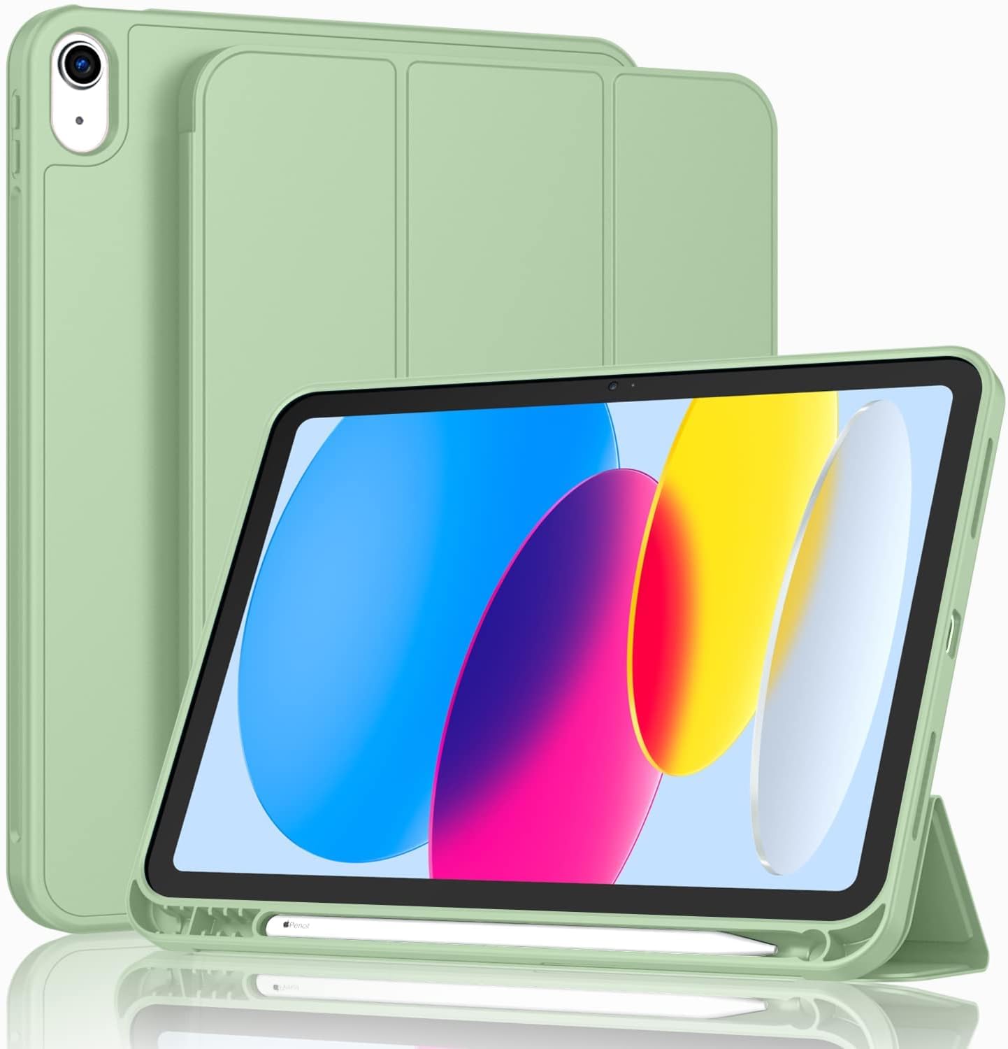 Printme Compatible with iPad (A16) 11th Generation Case 11 Inch 2025, for iPad 10th Generation Case 10.9 Inch 2022 with Pencil Holder, Slim Trifold Stand Protective Cover with Soft TPU Back (Black)
