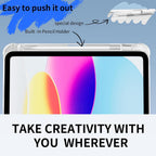 Printme Clear Case for iPad 11-Inch A16 11th Gen / 10.9" 10th Gen – Transparent TPU Back Cover with Pencil Holder, Slim Folio Trifold Stand, Auto Sleep/Wake Protective Case (2025/2022) (Black)