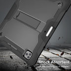 Printme for iPad Air 13 Inch Case M2 (2024), iPad Pro 12.9 (2022/2021, 6th/5th/4th Gen), Rugged Tough Armour Defender Case, Supports Pencil, Support Touch ID (Black)