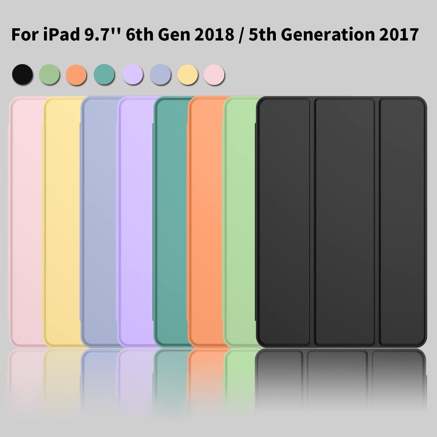 Printme Case for iPad 9th/8th/7th Generation 10.2 inch, Slim Lightweight Trifold Stand Smart Case with Pencil Holder, Auto Sleep/Wake Soft TPU Back Cover for iPad 10.2 2021/2020/2019 (Black)