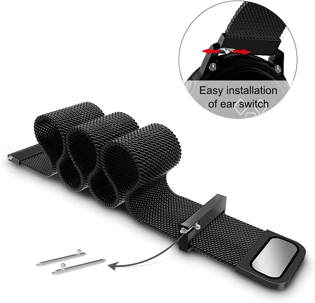 Printme 22 MM Strap, Compatible with Galaxy Watch 3 45mm/Samsung Galaxy Watch 46mm/Gear S3 Frontier/Classic Band, 22mm Stainless Steel, Metal Strap for Galaxy Watch 46mm Smartwatch
