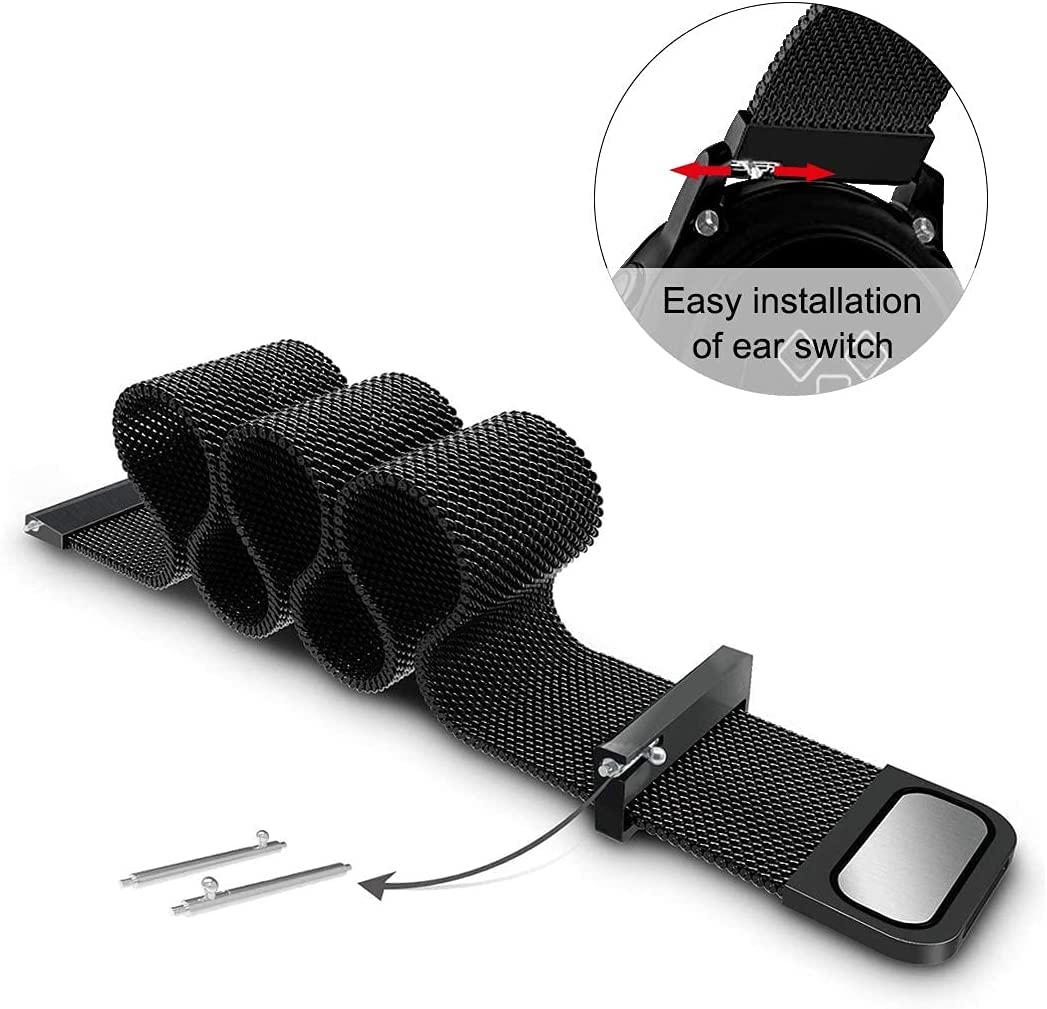 Printme 22 MM Strap, Compatible with Galaxy Watch 3 45mm/Samsung Galaxy Watch 46mm/Gear S3 Frontier/Classic Band, 22mm Stainless Steel, Metal Strap for Galaxy Watch 46mm Smartwatch