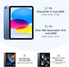 Printme Compatible with iPad (A16) 11th Generation Case 11 Inch 2025, for iPad 10th Generation Case 10.9 Inch 2022 with Pencil Holder, Slim Trifold Stand Protective Cover with Soft TPU Back (Black)