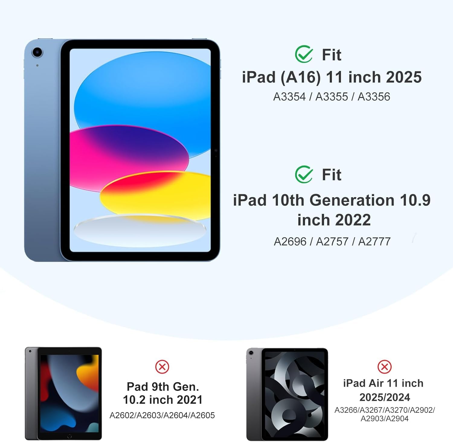 Printme Compatible with iPad (A16) 11th Generation Case 11 Inch 2025, for iPad 10th Generation Case 10.9 Inch 2022 with Pencil Holder, Slim Trifold Stand Protective Cover with Soft TPU Back (Black)