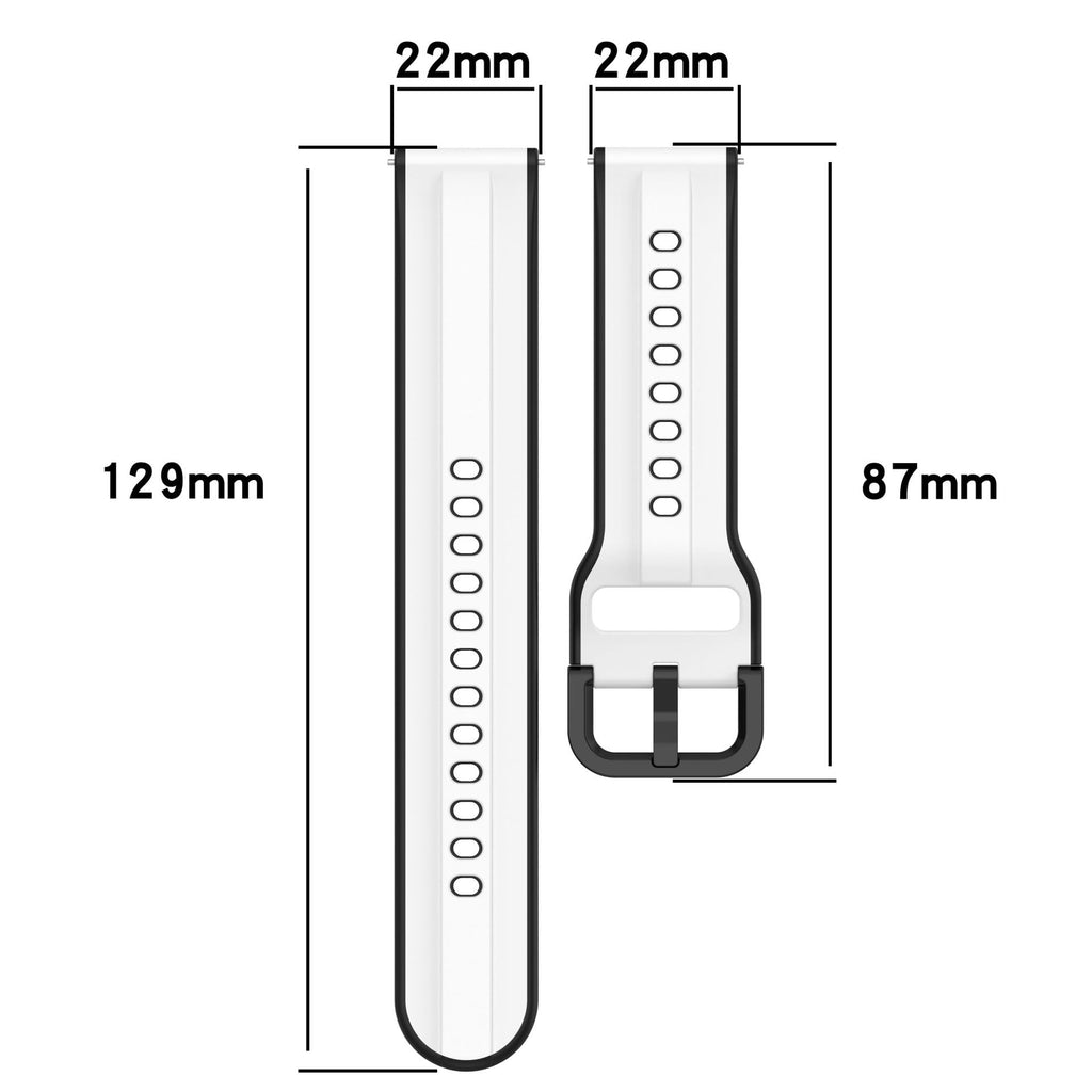Printme 22 MM Smartwatch Dual Color Silicone Sports Band, Belt, Straps, Compatible for Samsung Watch, Noise Colorfit, Boat, FIreboltt, Amazefit GT, [Universal Compatibility]