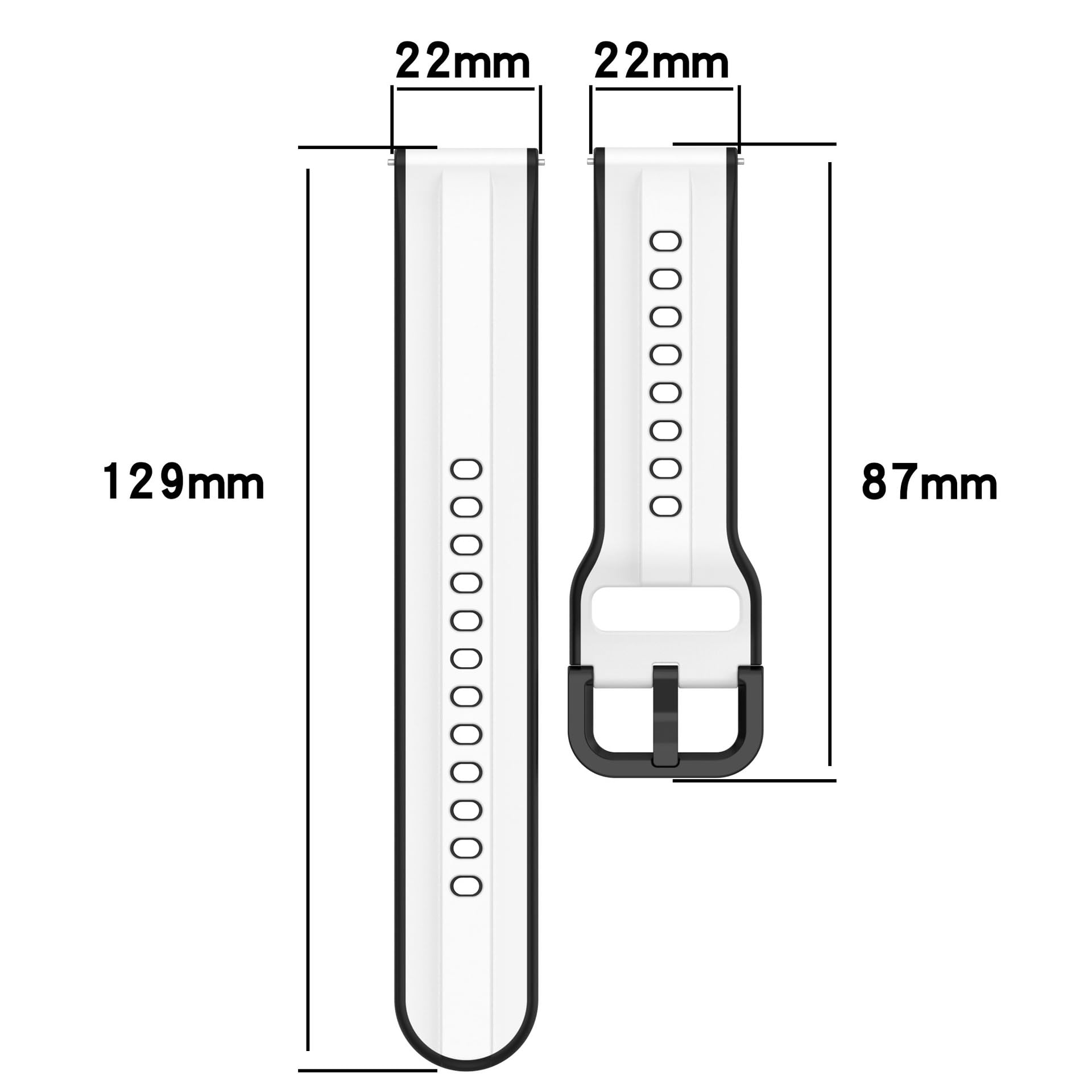 Printme 22 MM Smartwatch Dual Color Silicone Sports Band, Belt, Straps, Compatible for Samsung Watch, Noise Colorfit, Boat, FIreboltt, Amazefit GT, [Universal Compatibility]