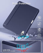 Printme Compatible with iPad (A16) 11th Generation Case 11 Inch 2025, for iPad 10th Generation Case 10.9 Inch 2022 with Pencil Holder, Slim Trifold Stand Protective Cover with Soft TPU Back (Black)