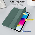 Printme Clear Case for iPad 11-Inch A16 11th Gen / 10.9" 10th Gen – Transparent TPU Back Cover with Pencil Holder, Slim Folio Trifold Stand, Auto Sleep/Wake Protective Case (2025/2022) (Black)