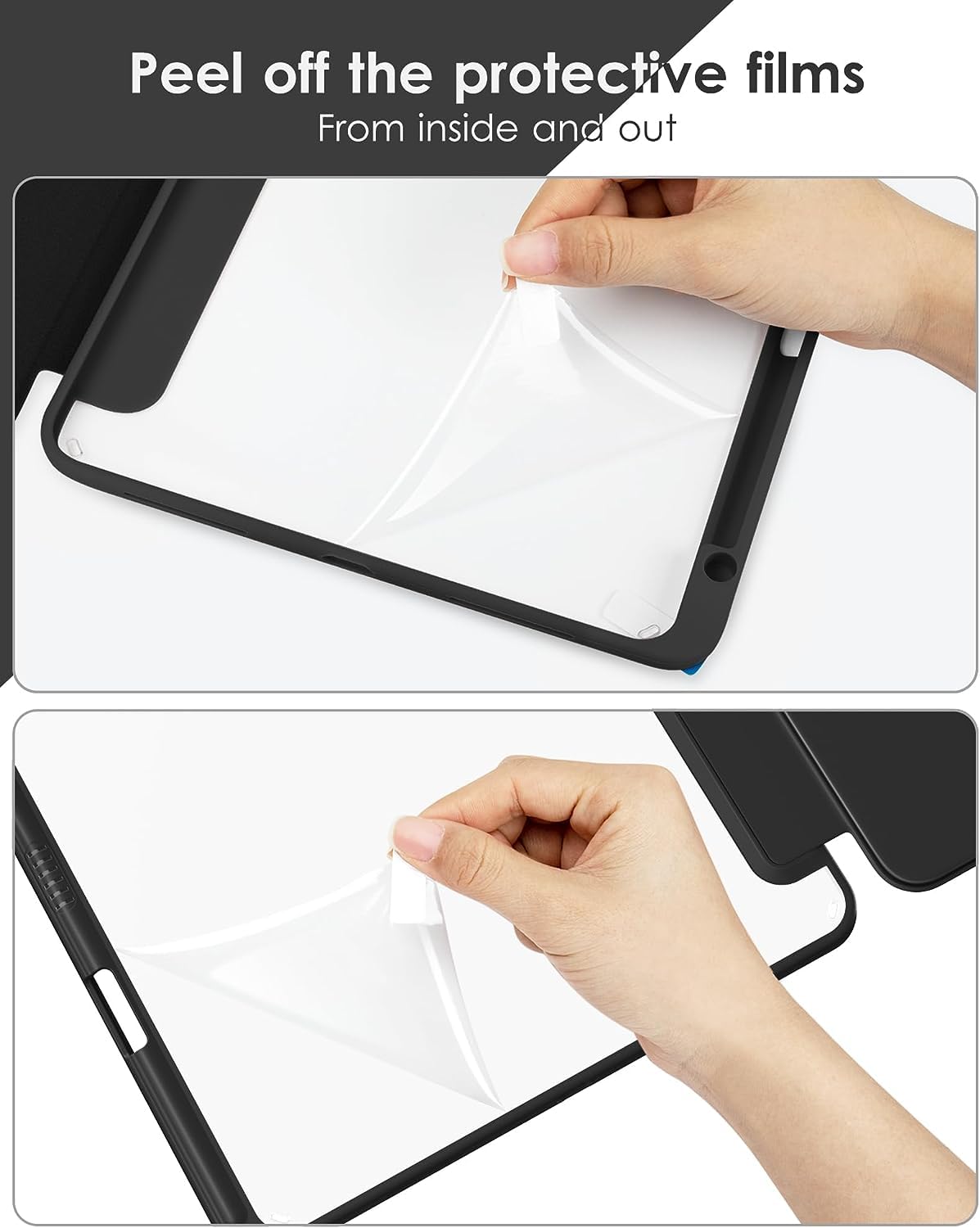 Transparent Case for iPad 10th Gen 10.9 Inch 2022 / iPad 11th Gen 11 A16 Inch 2025 | Clear Hard Back + Shockproof TPU Frame | Built-in Pencil Holder | Auto Sleep Wake Smart Flip Tablet Cover (Green)