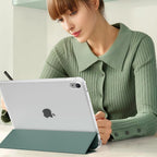 Printme Clear Case for iPad 11-Inch A16 11th Gen / 10.9" 10th Gen – Transparent TPU Back Cover with Pencil Holder, Slim Folio Trifold Stand, Auto Sleep/Wake Protective Case (2025/2022) (Black)