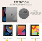 Printme Case for iPad 9th/8th/7th Generation 10.2 inch, Slim Lightweight Trifold Stand Smart Case with Pencil Holder, Auto Sleep/Wake Soft TPU Back Cover for iPad 10.2 2021/2020/2019 (Black)