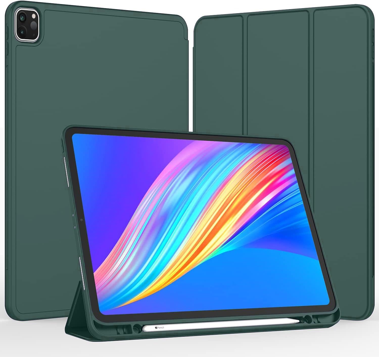 Printme for iPad Air 13 Inch Case M3 (2025), M2 (2024), iPad Pro 12.9 (2022/2021, 6th/5th/4th Gen), Trifold Stand Case, Supports Pencil, Touch ID and Auto Wake/Sleep (Dark Blue)