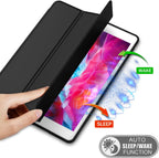 Printme Case for iPad 9th/8th/7th Generation 10.2 inch, Slim Lightweight Trifold Stand Smart Case with Pencil Holder, Auto Sleep/Wake Soft TPU Back Cover for iPad 10.2 2021/2020/2019 (Black)