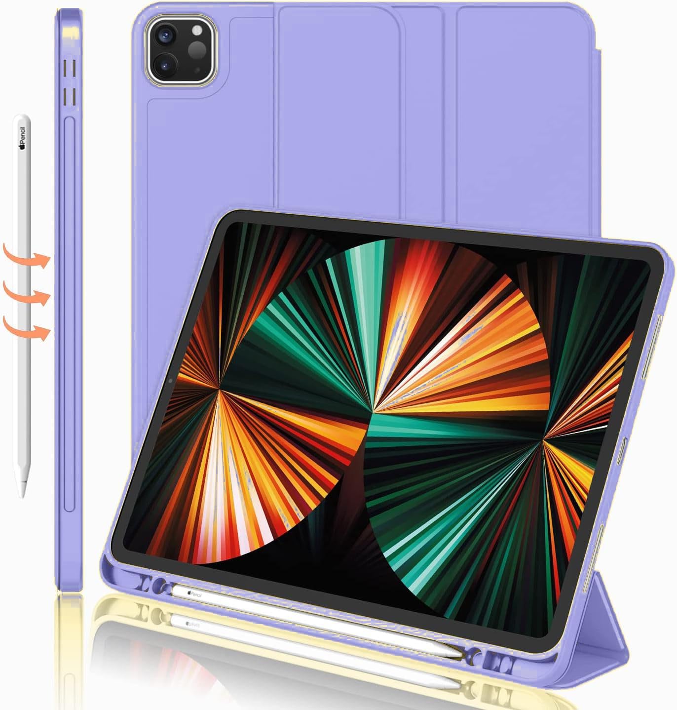 Printme for iPad Air 13 Inch Case M3 (2025), M2 (2024), iPad Pro 12.9 (2022/2021, 6th/5th/4th Gen), Trifold Stand Case, Supports Pencil, Touch ID and Auto Wake/Sleep (Dark Blue)