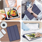 Printme Case for iPad 9th/8th/7th Generation 10.2 inch, Slim Lightweight Trifold Stand Smart Case with Pencil Holder, Auto Sleep/Wake Soft TPU Back Cover for iPad 10.2 2021/2020/2019 (Black)