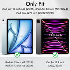 Printme for iPad Air 13 Inch Case M3 (2025), M2 (2024), iPad Pro 12.9 (2022/2021, 6th/5th/4th Gen), Trifold Stand Case, Supports Pencil, Touch ID and Auto Wake/Sleep (Dark Blue)