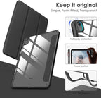 Transparent Case for iPad 10th Gen 10.9 Inch 2022 / iPad 11th Gen 11 A16 Inch 2025 | Clear Hard Back + Shockproof TPU Frame | Built-in Pencil Holder | Auto Sleep Wake Smart Flip Tablet Cover (Green)