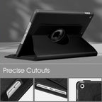 Printme Rotating Case for iPad 9th Generation (2021) / 8th Generation (2020) / 7th Gen (2019) 10.2 Inch - 360 Degree Rotating Stand Cover, Auto Wake Sleep, Black