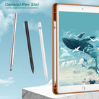 Printme Case for iPad 9th/8th/7th Generation 10.2 inch, Slim Lightweight Trifold Stand Smart Case with Pencil Holder, Auto Sleep/Wake Soft TPU Back Cover for iPad 10.2 2021/2020/2019 (Black)