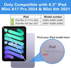Printme Case for iPad mini 7 A17 Pro 8.3-inch 2024, iPad mini 6th Generation Case, Slim Hard Back Folio Cover Support Touch ID & Apple Pencil Charging, Auto Wake/Sleep (Black)