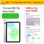 Printme Rotating Case for iPad mini 7 (A17 Pro, 7th Generation) 2024 / iPad mini 6 (6th Gen) 8.3 Inch - 360 Degree Swiveling Stand Protective Back Cover, Auto Wake/Sleep, Black