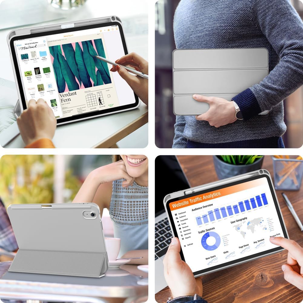 Printme Compatible with iPad (A16) 11th Generation Case 11 Inch 2025, for iPad 10th Generation Case 10.9 Inch 2022 with Pencil Holder, Slim Trifold Stand Protective Cover with Soft TPU Back (Black)