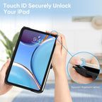 Printme Rotating Case for iPad A16 11th Generation (2025), iPad 10th Generation 10.9 inch (2022) - 360 Degree Rotating Protective Stand Cover with Auto Sleep/Wake, Black