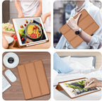 Printme Case for iPad 9th/8th/7th Generation 10.2 inch, Slim Lightweight Trifold Stand Smart Case with Pencil Holder, Auto Sleep/Wake Soft TPU Back Cover for iPad 10.2 2021/2020/2019 (Black)