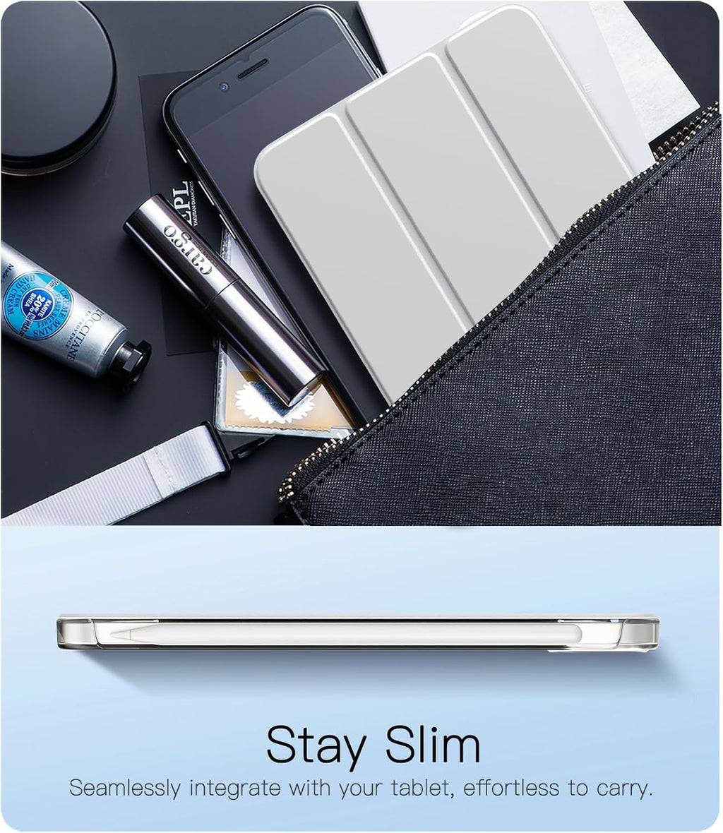 Printme Case for iPad mini 7 A17 Pro 8.3-inch 2024, iPad mini 6th Generation Case, Slim Hard Back Folio Cover Support Touch ID & Apple Pencil Charging, Auto Wake/Sleep (Black)