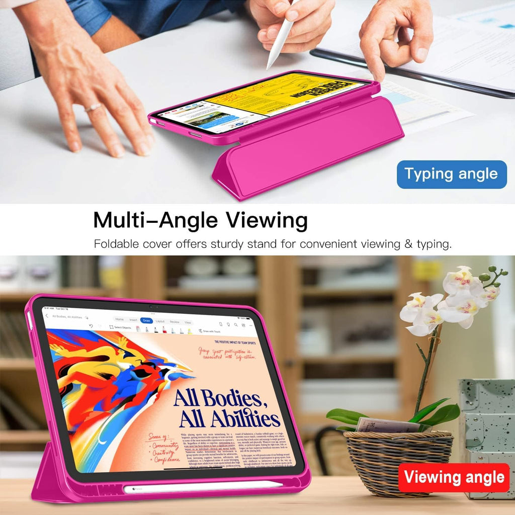 Printme Compatible with iPad (A16) 11th Generation Case 11 Inch 2025, for iPad 10th Generation Case 10.9 Inch 2022 with Pencil Holder, Slim Trifold Stand Protective Cover with Soft TPU Back (Black)