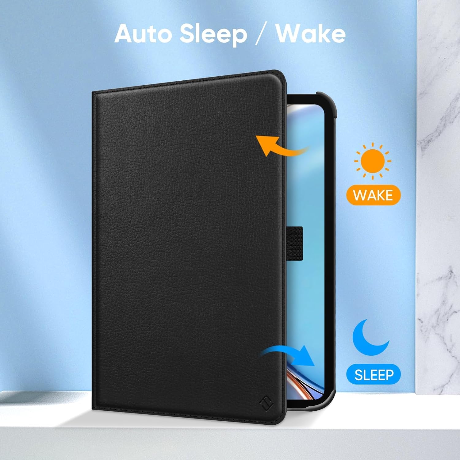 Printme Rotating Case for iPad mini 7 (A17 Pro, 7th Generation) 2024 / iPad mini 6 (6th Gen) 8.3 Inch - 360 Degree Swiveling Stand Protective Back Cover, Auto Wake/Sleep, Black