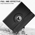 Printme Rotating Case for iPad 9th Generation (2021) / 8th Generation (2020) / 7th Gen (2019) 10.2 Inch - 360 Degree Rotating Stand Cover, Auto Wake Sleep, Black