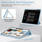 Printme for iPad Air 13 Inch Case M3 (2025), M2 (2024), iPad Pro 12.9 (2022/2021, 6th/5th/4th Gen), Trifold Stand Case, Supports Pencil, Touch ID and Auto Wake/Sleep (Dark Blue)