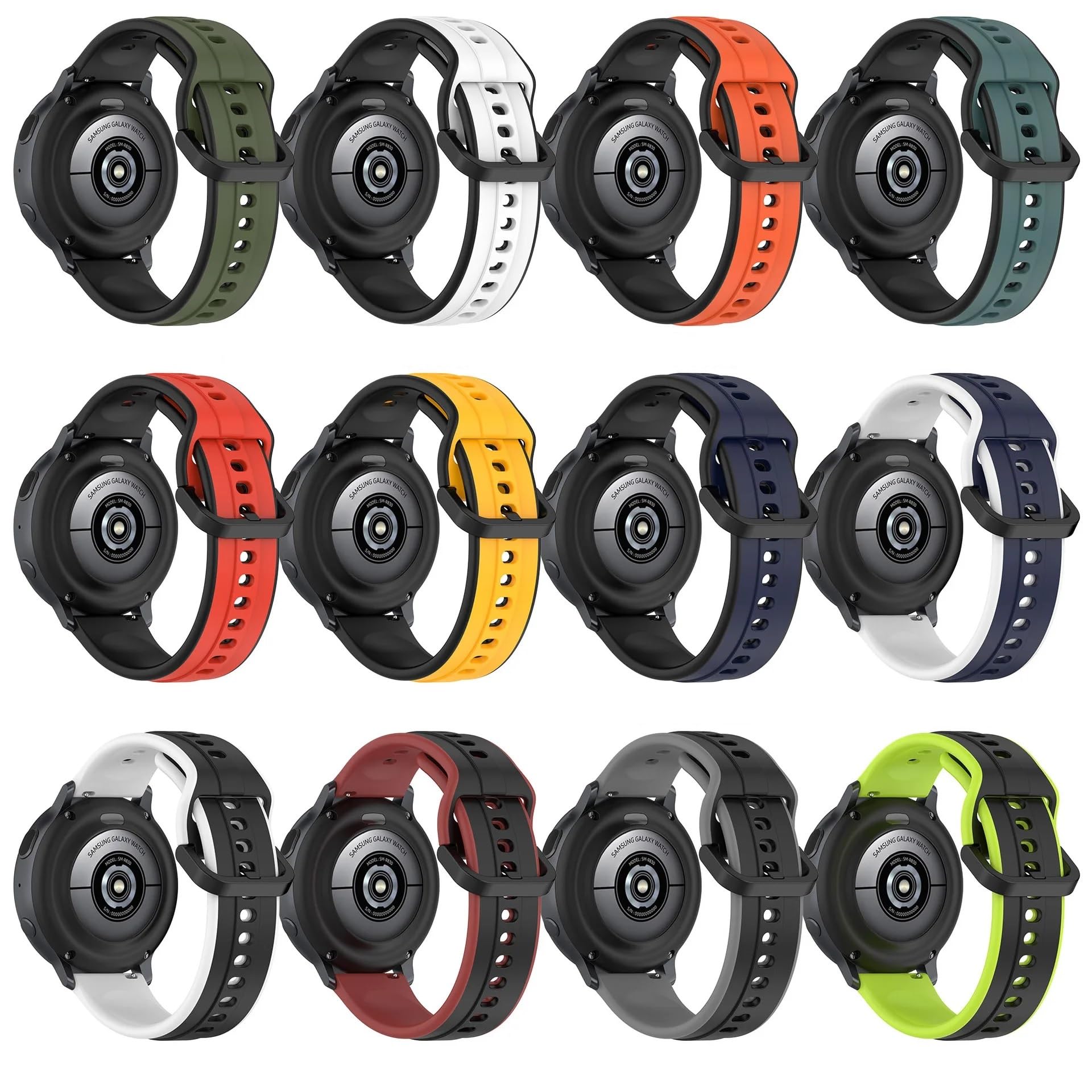 Printme 22 MM Smartwatch Dual Color Silicone Sports Band, Belt, Straps, Compatible for Samsung Watch, Noise Colorfit, Boat, FIreboltt, Amazefit GT, [Universal Compatibility]
