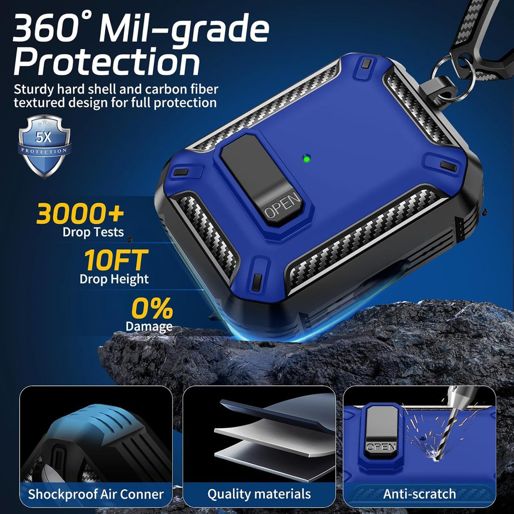 Sentinel Carbon Fiber Lock Case for Airpods